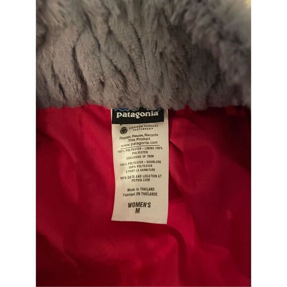 PATAGONIA 28245 Feather Gray Soft Plush Fleece Snow Jacket Size M - Picture 4 of 5